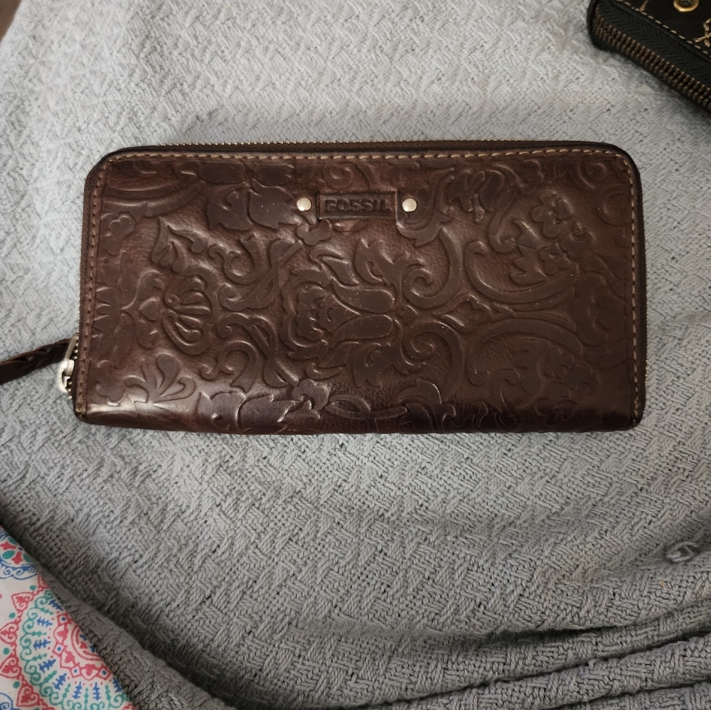 Fossil Brown Leather Ladies Wallet.